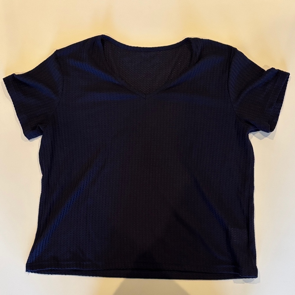 Elegant Navy V-Neck Women's Tee